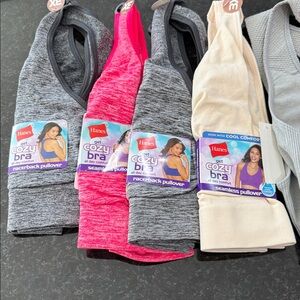 Hanes Women's Bras in Gray, Pink, and Cream